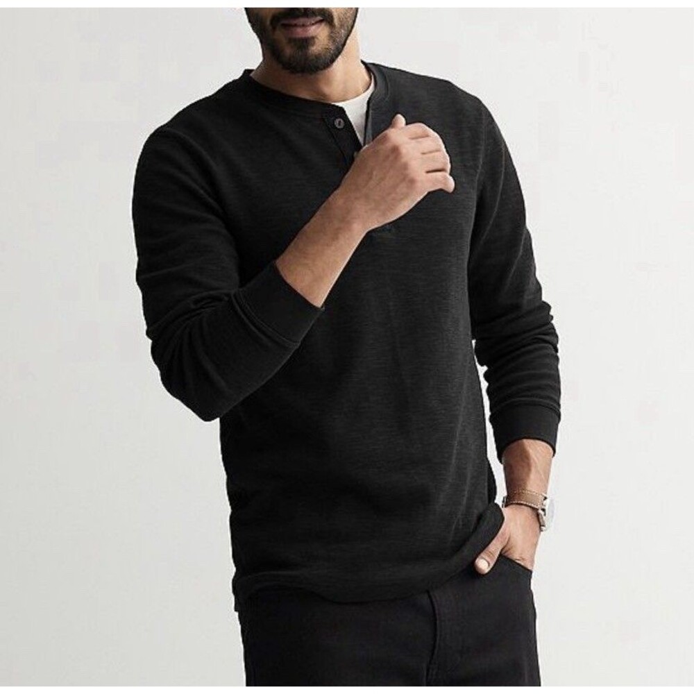 Sonoma Long Sleeve Button-Up Shirt Black White Cotton XXL Men New Classic Work
